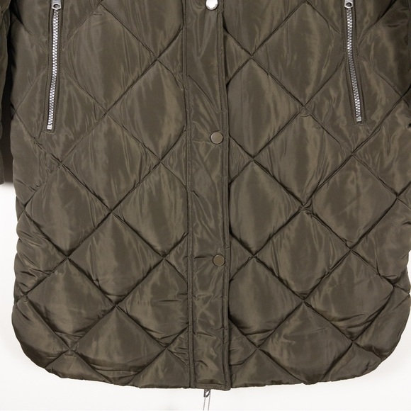 NWT Lucky Brand Quilted Faux Shearling Puffer Coat Jacket - Picture 4 of 14